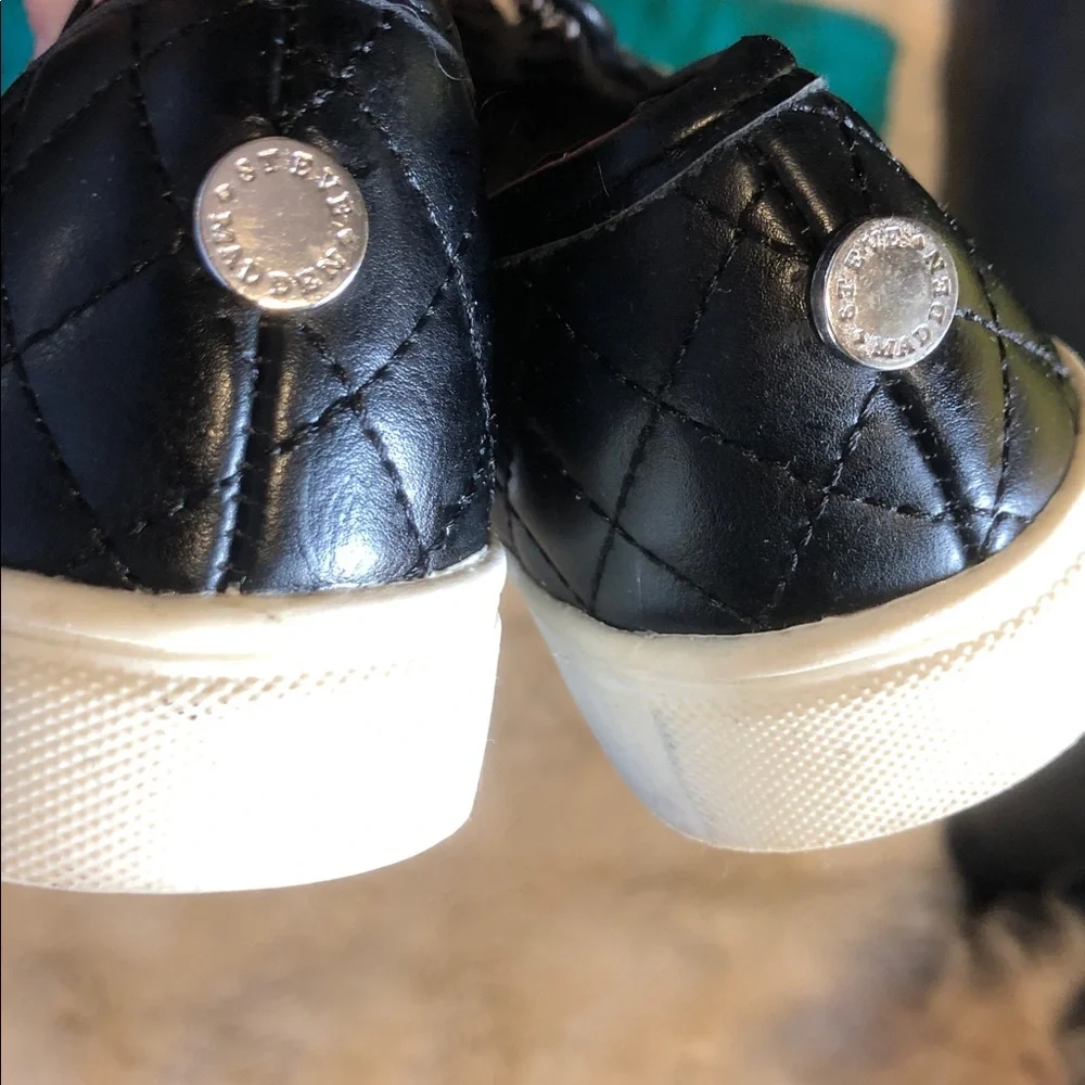 Black Quilted Slip-On Sneakers
